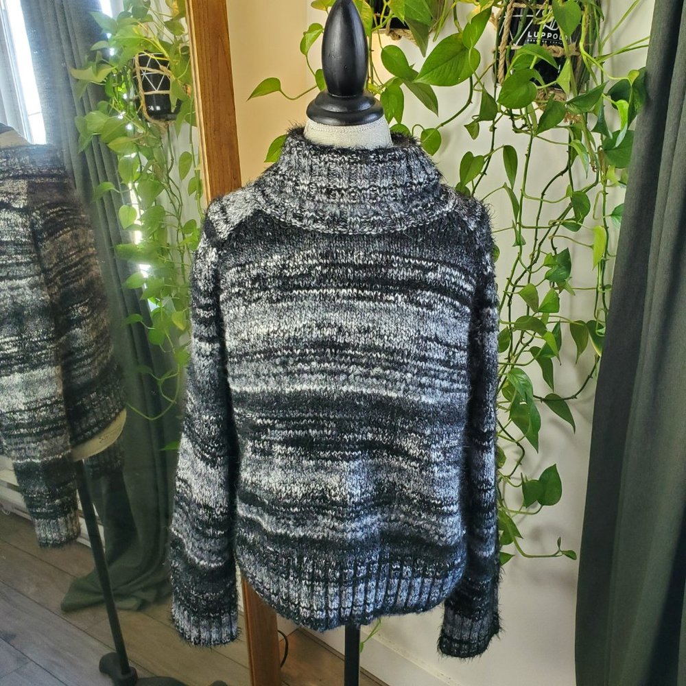 BABATON | Aritzia Black White Grey Titus Alpaca Wool Turtleneck Sweater (M) - Picture 2 of 12